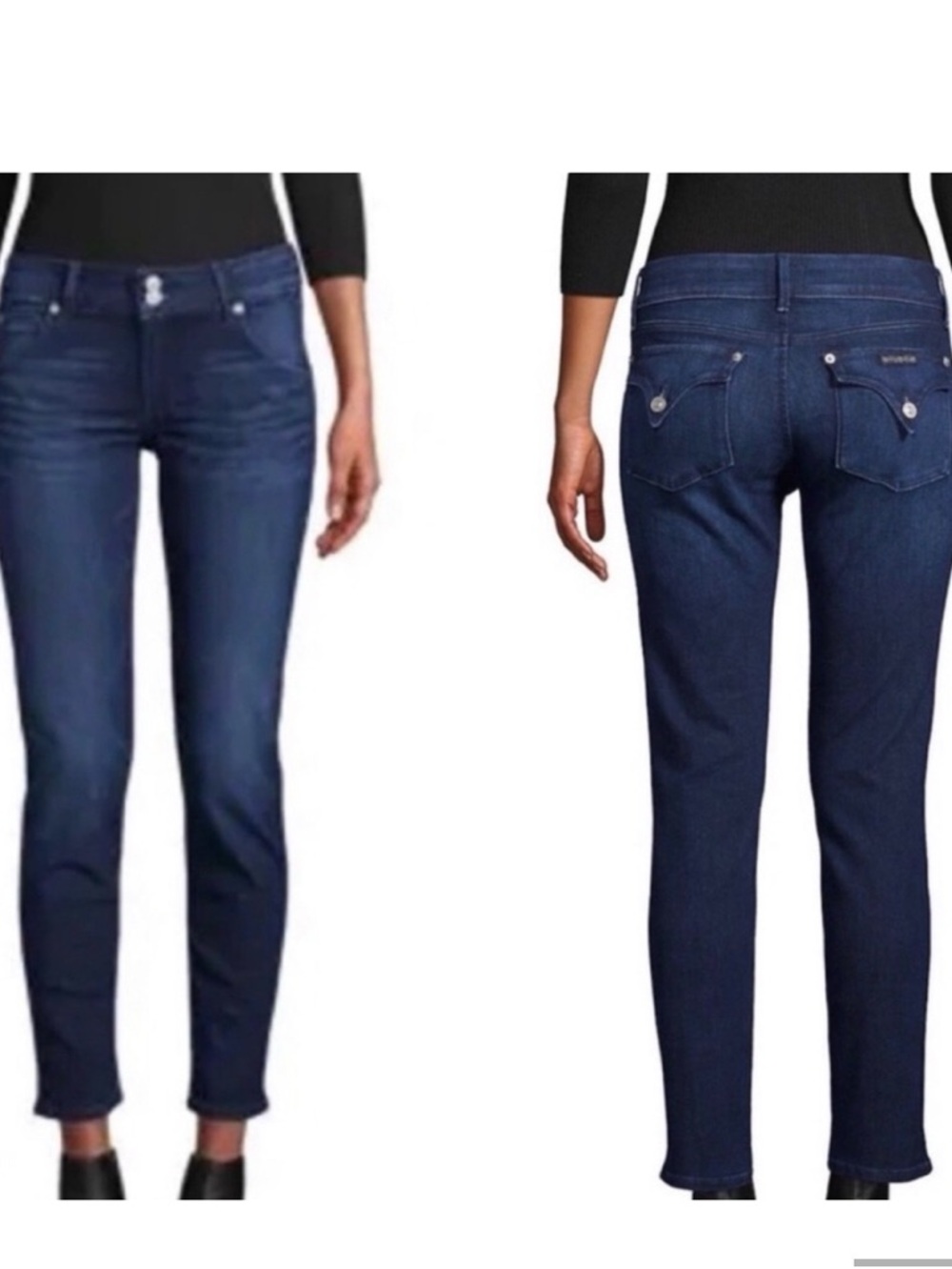 New HUDSON Collin Flap Skinny Jeans dark wash blue Mid rise size 27”